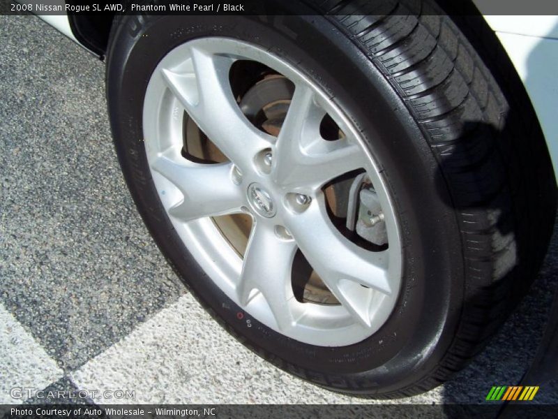 Phantom White Pearl / Black 2008 Nissan Rogue SL AWD