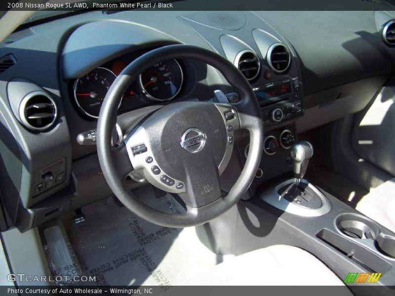 Phantom White Pearl / Black 2008 Nissan Rogue SL AWD