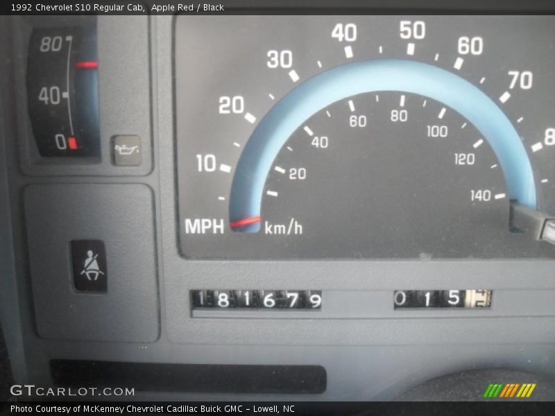 Apple Red / Black 1992 Chevrolet S10 Regular Cab