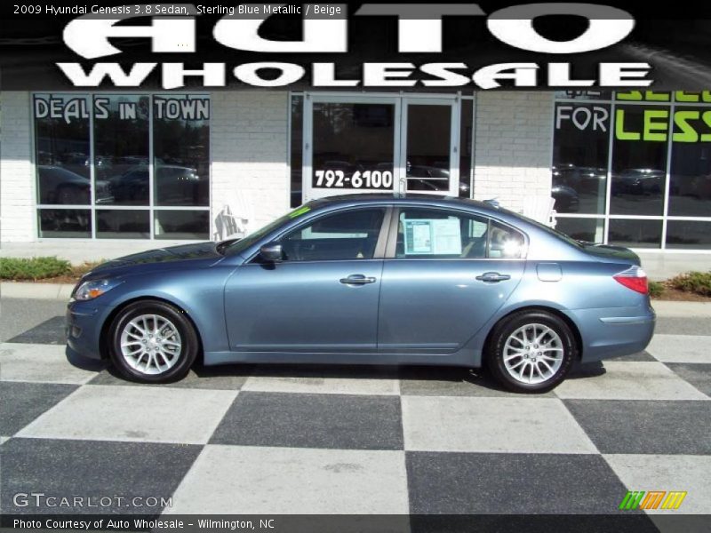 Sterling Blue Metallic / Beige 2009 Hyundai Genesis 3.8 Sedan
