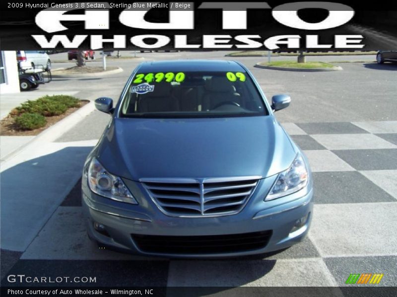 Sterling Blue Metallic / Beige 2009 Hyundai Genesis 3.8 Sedan