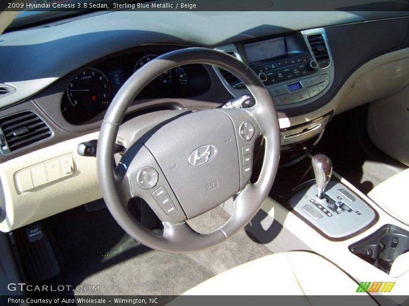 Sterling Blue Metallic / Beige 2009 Hyundai Genesis 3.8 Sedan