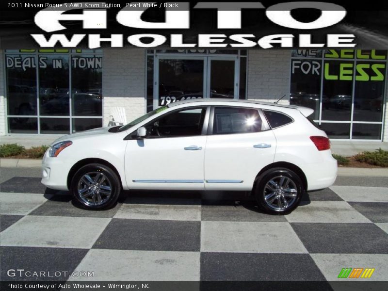 Pearl White / Black 2011 Nissan Rogue S AWD Krom Edition