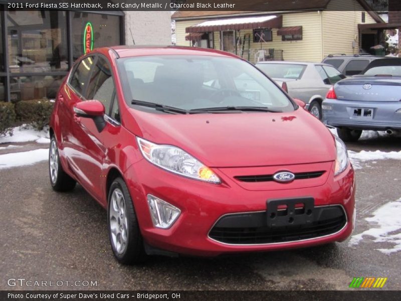 Red Candy Metallic / Charcoal Black Leather 2011 Ford Fiesta SES Hatchback