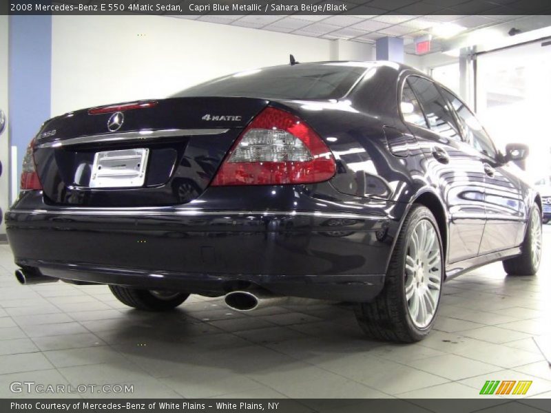Capri Blue Metallic / Sahara Beige/Black 2008 Mercedes-Benz E 550 4Matic Sedan