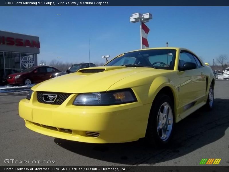 Zinc Yellow / Medium Graphite 2003 Ford Mustang V6 Coupe