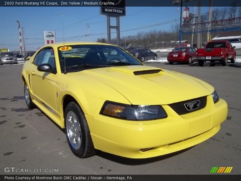 Zinc Yellow / Medium Graphite 2003 Ford Mustang V6 Coupe