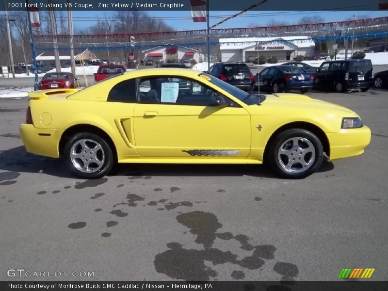 Zinc Yellow / Medium Graphite 2003 Ford Mustang V6 Coupe