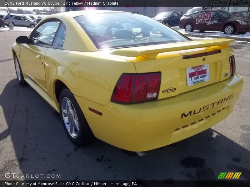 Zinc Yellow / Medium Graphite 2003 Ford Mustang V6 Coupe
