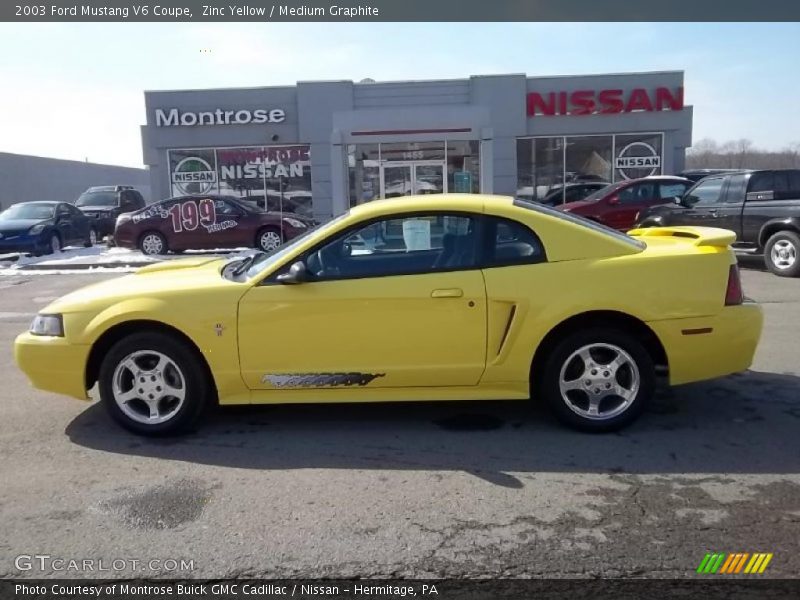 Zinc Yellow / Medium Graphite 2003 Ford Mustang V6 Coupe