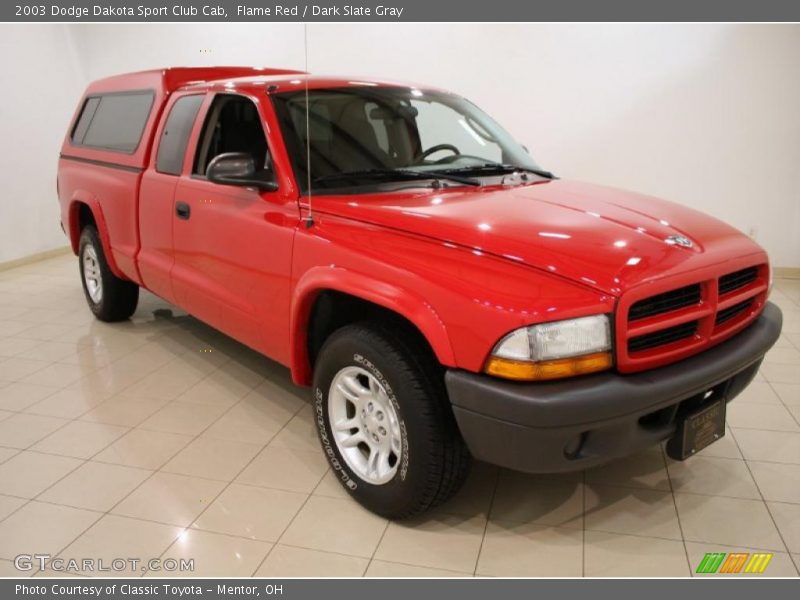 Flame Red / Dark Slate Gray 2003 Dodge Dakota Sport Club Cab