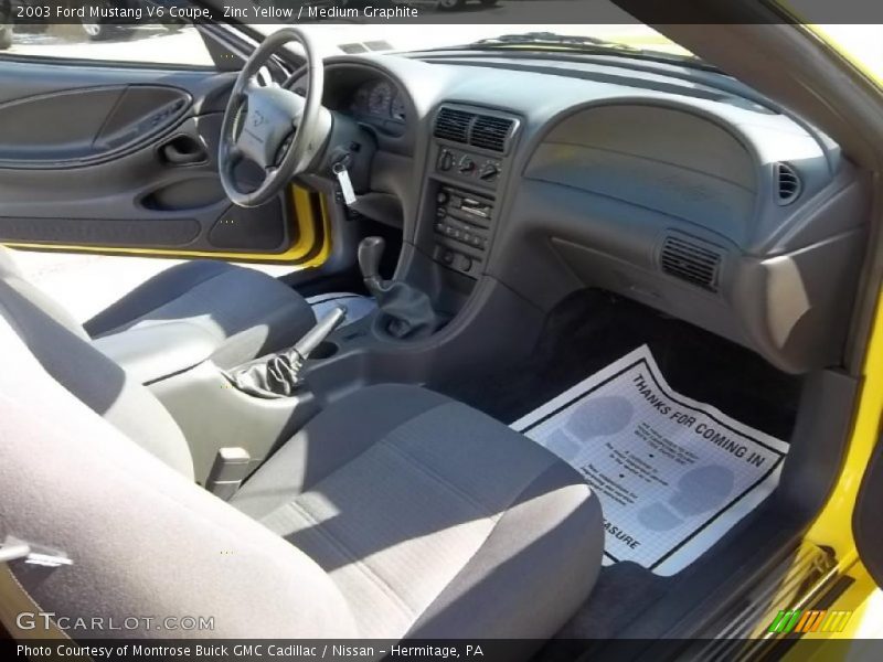 Zinc Yellow / Medium Graphite 2003 Ford Mustang V6 Coupe