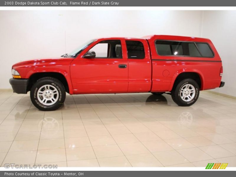Flame Red / Dark Slate Gray 2003 Dodge Dakota Sport Club Cab