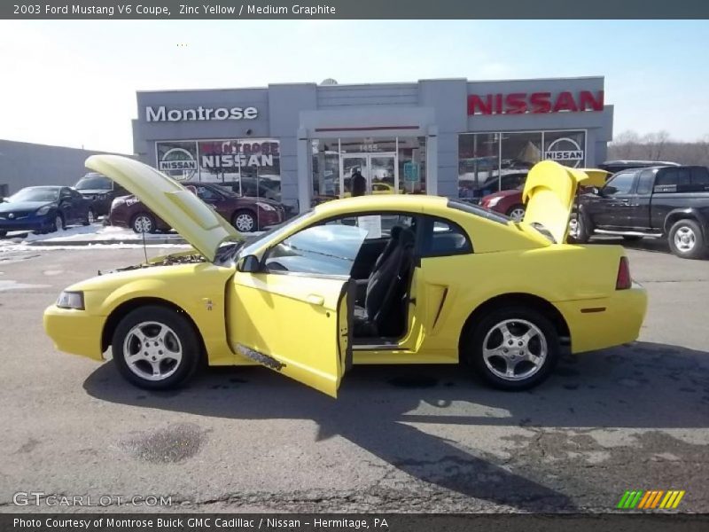 Zinc Yellow / Medium Graphite 2003 Ford Mustang V6 Coupe