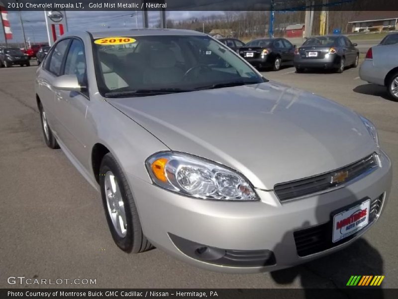 Gold Mist Metallic / Neutral 2010 Chevrolet Impala LT