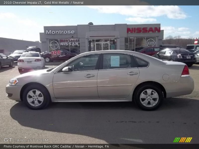 Gold Mist Metallic / Neutral 2010 Chevrolet Impala LT