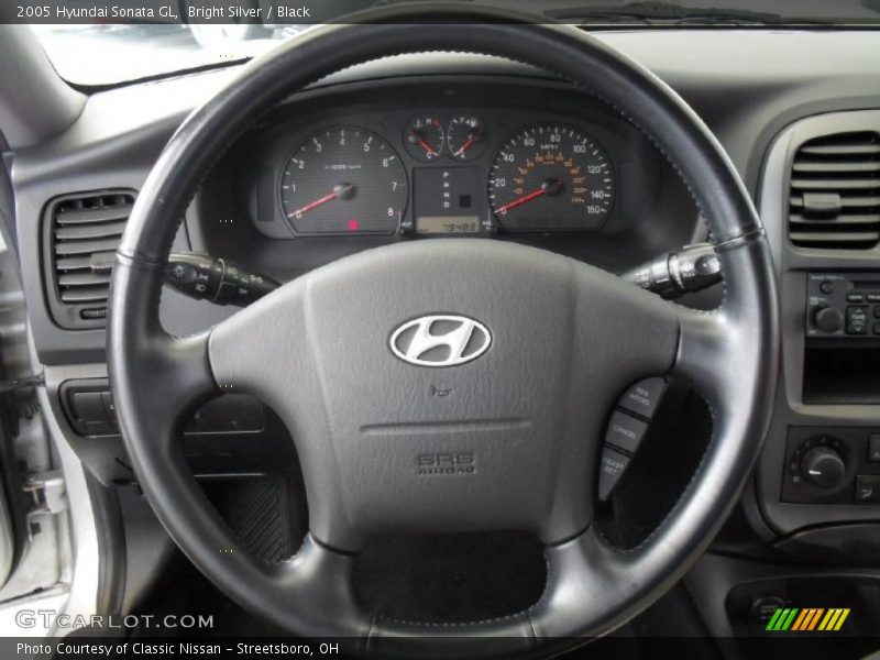 Bright Silver / Black 2005 Hyundai Sonata GL