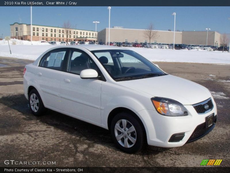 Clear White / Gray 2010 Kia Rio LX Sedan
