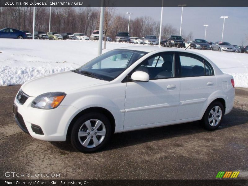 Clear White / Gray 2010 Kia Rio LX Sedan