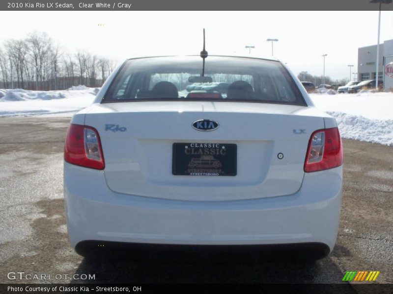 Clear White / Gray 2010 Kia Rio LX Sedan