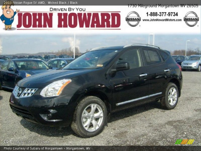 Wicked Black / Black 2011 Nissan Rogue SV AWD