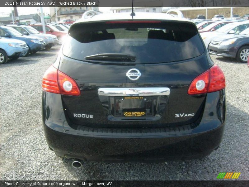 Wicked Black / Black 2011 Nissan Rogue SV AWD