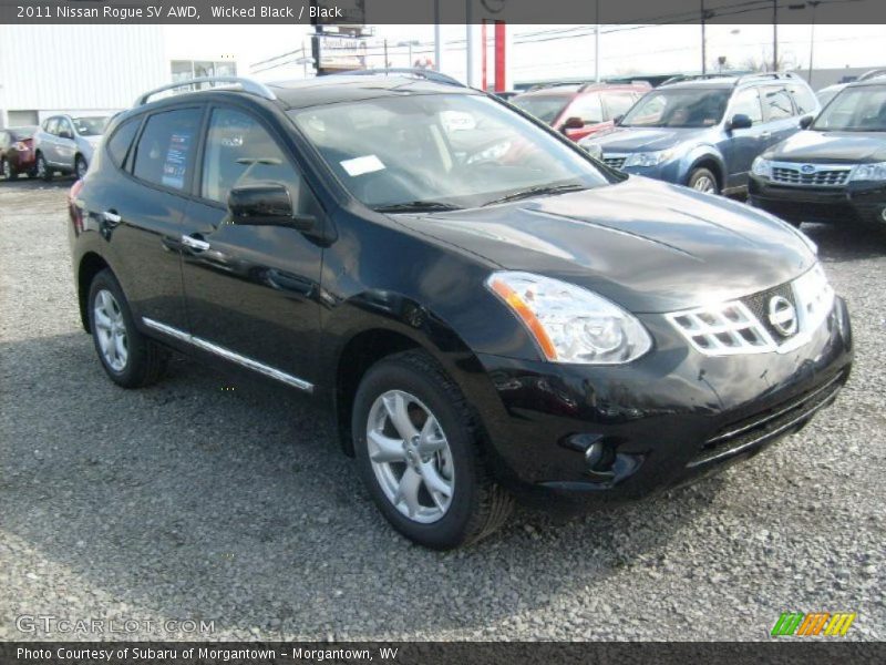 Wicked Black / Black 2011 Nissan Rogue SV AWD