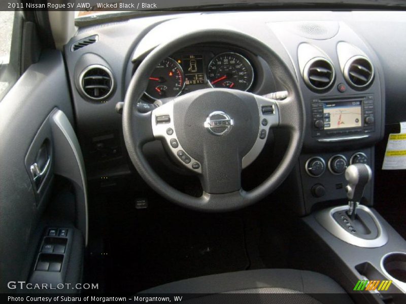 Wicked Black / Black 2011 Nissan Rogue SV AWD