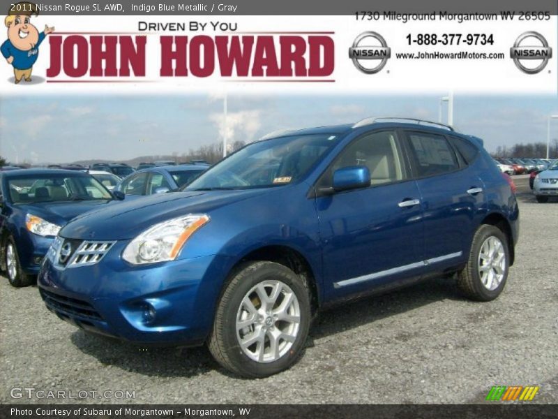 Indigo Blue Metallic / Gray 2011 Nissan Rogue SL AWD