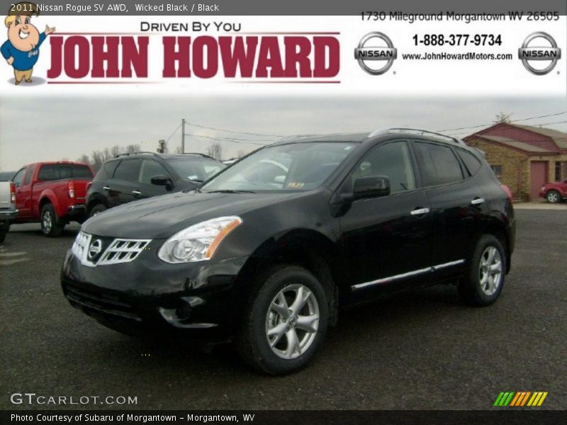 Wicked Black / Black 2011 Nissan Rogue SV AWD