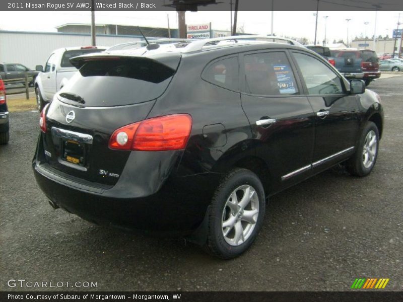 Wicked Black / Black 2011 Nissan Rogue SV AWD