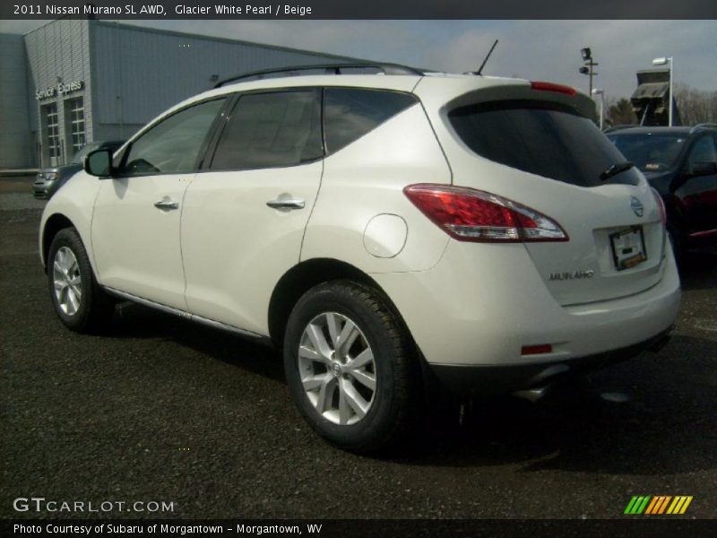 Glacier White Pearl / Beige 2011 Nissan Murano SL AWD