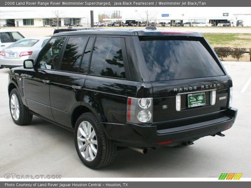 Java Black Pearlescent / Westminster Jet Black/Tan 2008 Land Rover Range Rover Westminster Supercharged