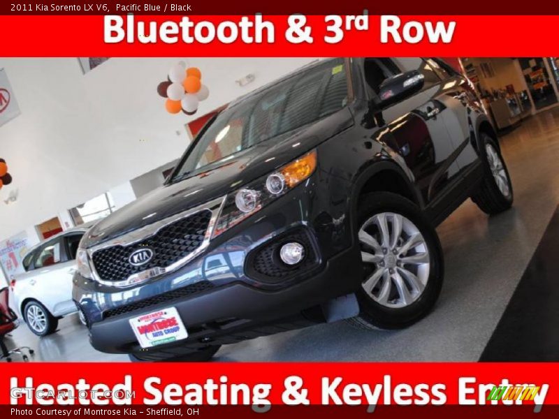 Pacific Blue / Black 2011 Kia Sorento LX V6