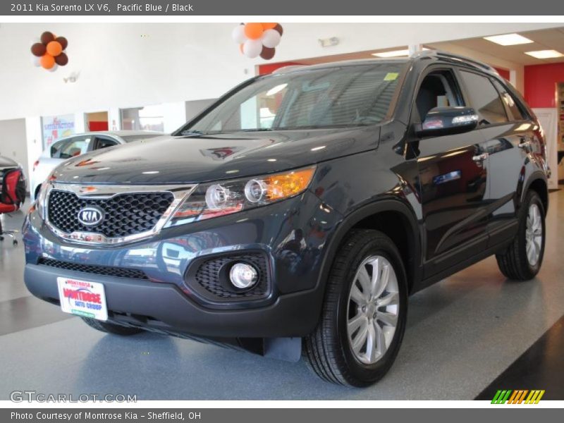 Pacific Blue / Black 2011 Kia Sorento LX V6
