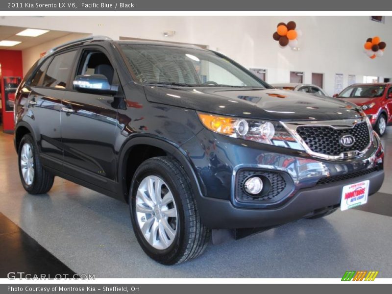 Pacific Blue / Black 2011 Kia Sorento LX V6