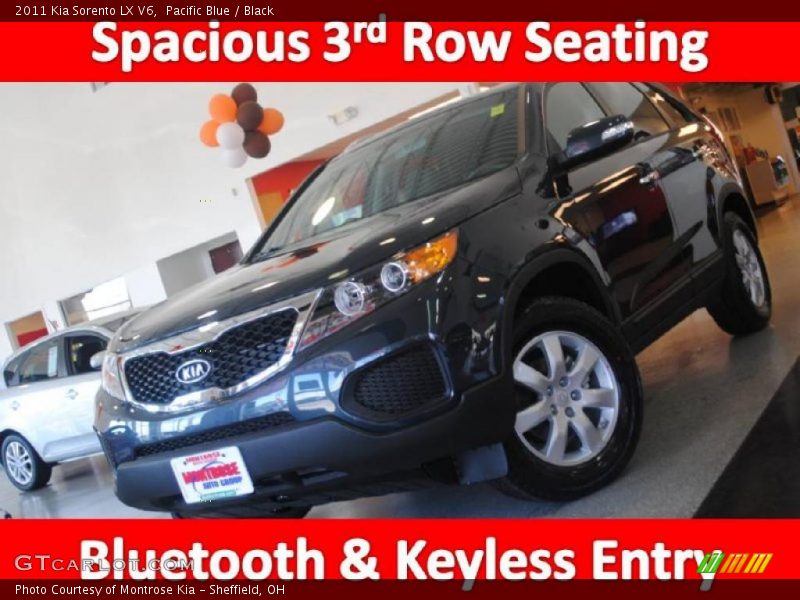 Pacific Blue / Black 2011 Kia Sorento LX V6