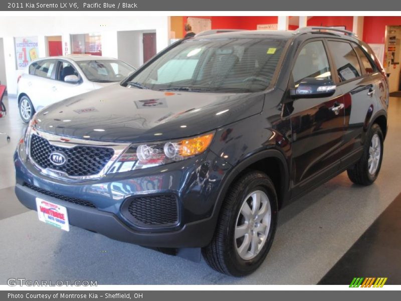 Pacific Blue / Black 2011 Kia Sorento LX V6