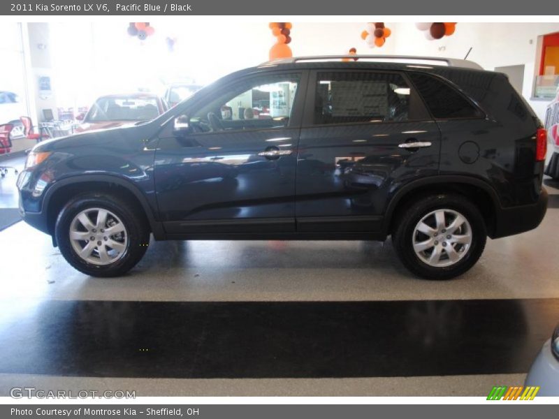 Pacific Blue / Black 2011 Kia Sorento LX V6