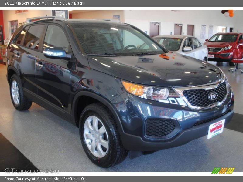 Pacific Blue / Black 2011 Kia Sorento LX V6