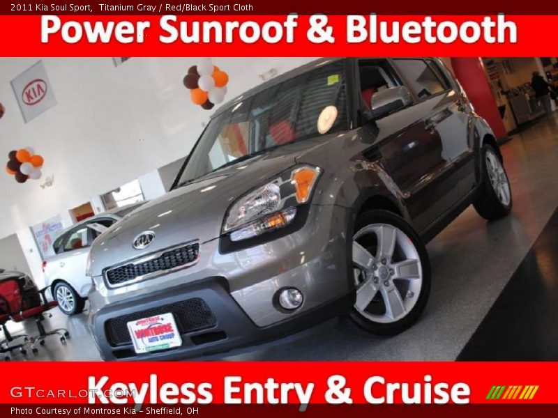 Titanium Gray / Red/Black Sport Cloth 2011 Kia Soul Sport