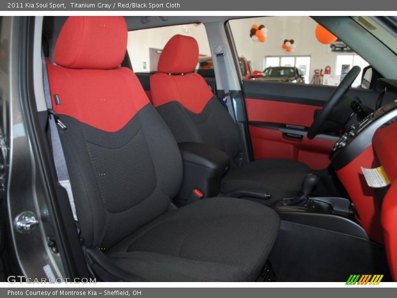 Titanium Gray / Red/Black Sport Cloth 2011 Kia Soul Sport