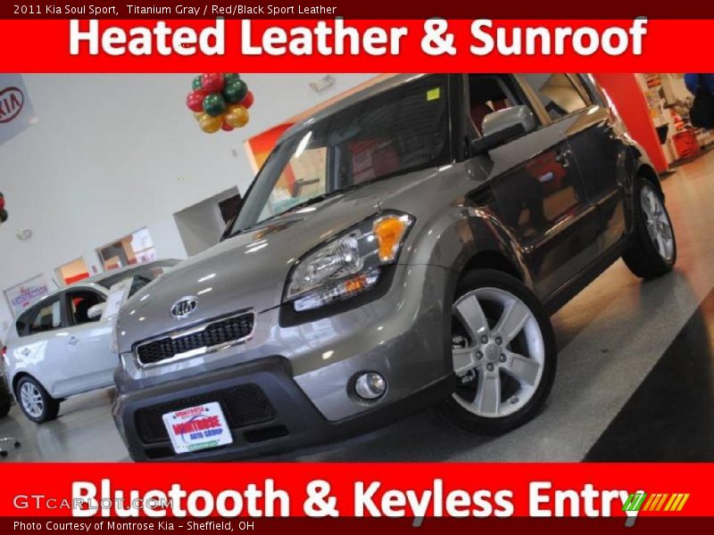 Titanium Gray / Red/Black Sport Leather 2011 Kia Soul Sport