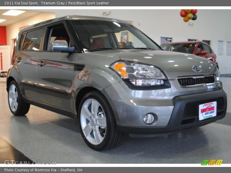 Titanium Gray / Red/Black Sport Leather 2011 Kia Soul Sport