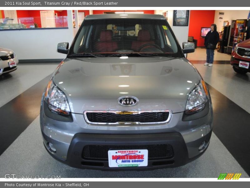 Titanium Gray / Red/Black Sport Leather 2011 Kia Soul Sport