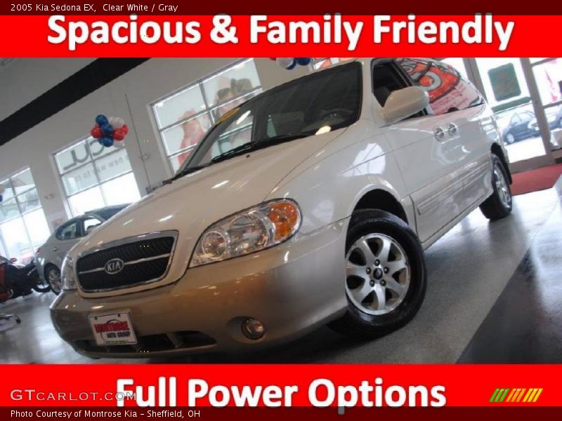 Clear White / Gray 2005 Kia Sedona EX