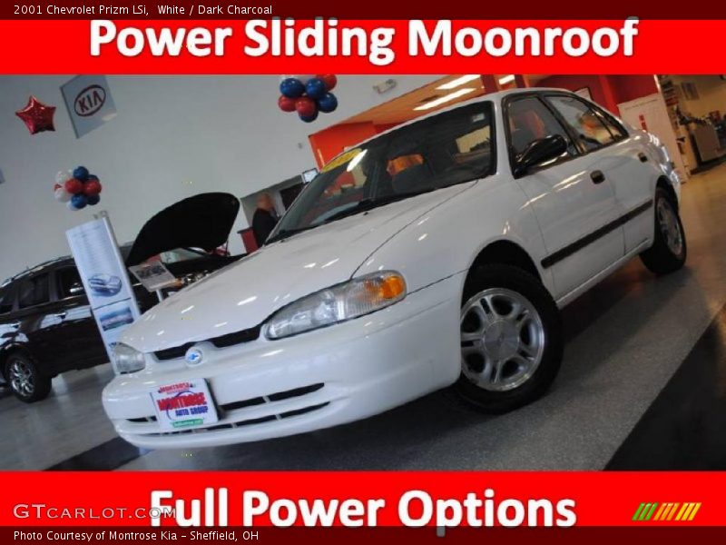 White / Dark Charcoal 2001 Chevrolet Prizm LSi