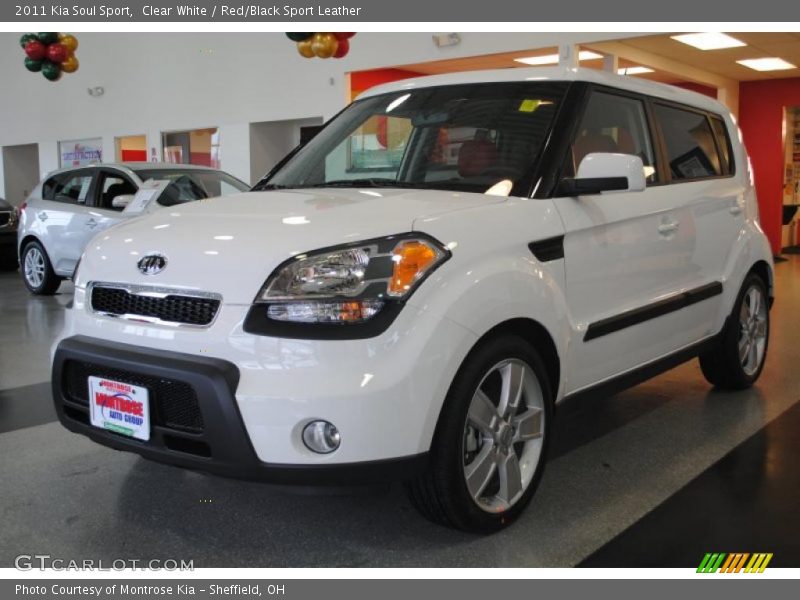 Clear White / Red/Black Sport Leather 2011 Kia Soul Sport
