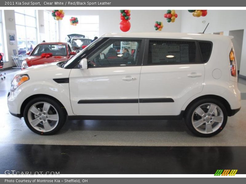 Clear White / Red/Black Sport Leather 2011 Kia Soul Sport
