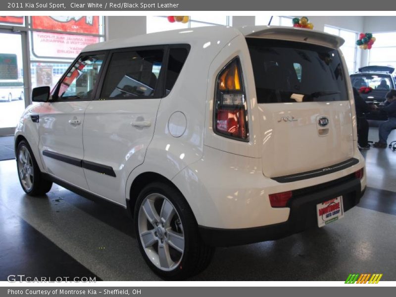 Clear White / Red/Black Sport Leather 2011 Kia Soul Sport